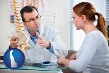 chiropractic clinic with Delaware icon