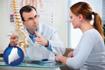 chiropractic clinic with Maine icon
