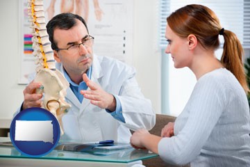chiropractic clinic with South Dakota icon